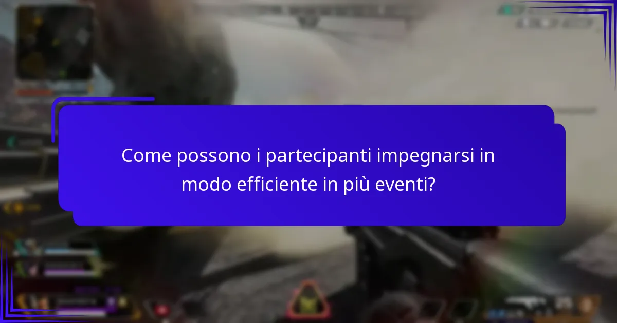 Come possono i partecipanti impegnarsi in modo efficiente in più eventi?