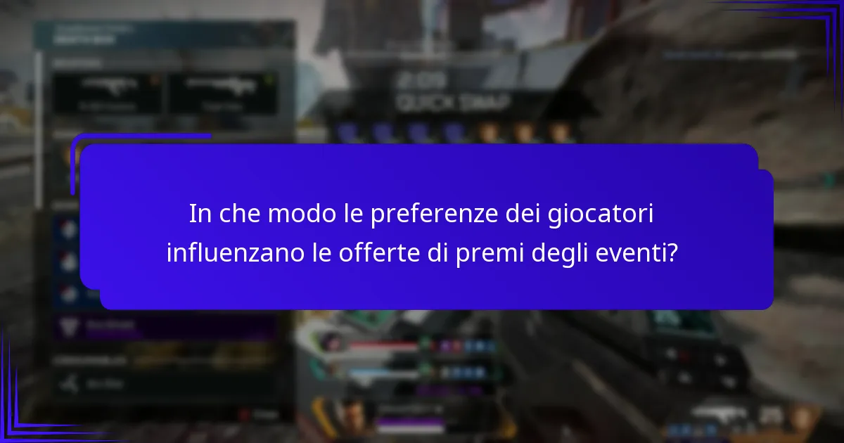In che modo le preferenze dei giocatori influenzano le offerte di premi degli eventi?